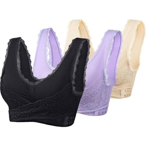 3 Pieces Women Seamless Sports Bras Wireless Brassiere Cotton Stretchy Padded Cup Vest Breathable Gym Fitness Yoga Bras