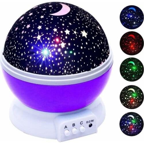 Star Projector Lamp Children Bedroom LED Night Light Baby Lamp Decor Rotating Starry Nursery Moon Galaxy Projector Table Lamp