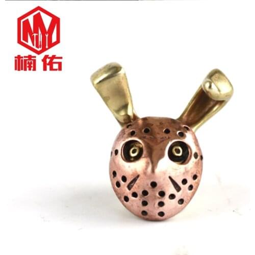 1PC Jason Rabbit Retro Brass Copper EDC Paracord Beads Lanyard Pendants Knife Beads Umbrella Rope Cord Necklace Bracelet Beads