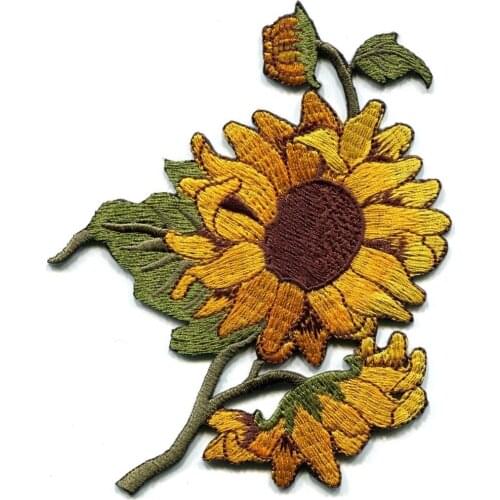 1pc Sunflower Granny Chic Retro Boho Sew Sewing Applique Iron-on Patch Flower Embroidered Fabric Patchwork Vincent Van Gogh