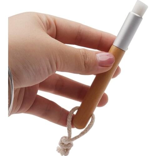 1pc Bamboo Handle Nose Cleansing Brush Blackhead Remover Brush with Rope Nose Cleaner Cosmetic Beauty Tool for Women and Girl