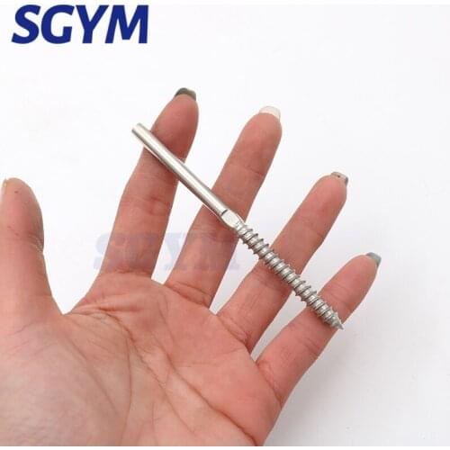30pcs Lag Screw Stud Thread Fitting Terminal for 1/8" Cable Railing Hardware Wire Rope Stainless Steel 316 Marine Grade