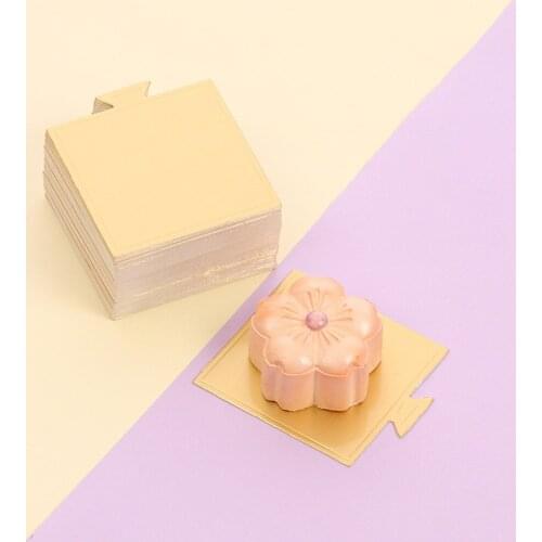 50pcs/set Golden Cake Mat Paper Cupcake Boards Cake Decorative Tools Round Cake Board For Dessert Displays Tray Wedding