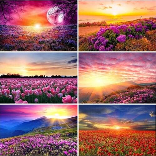 5D DIY Diamond Painting Landscape Diamond Embroidery Mosaic Flowers Picture Rhinestone Full Square Round Drill Home Decor Gift