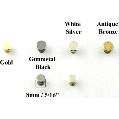 8mm Flat Head Concho Stud Screwback Screw Back Shoe Blacelet Purse Leathercraft Gold