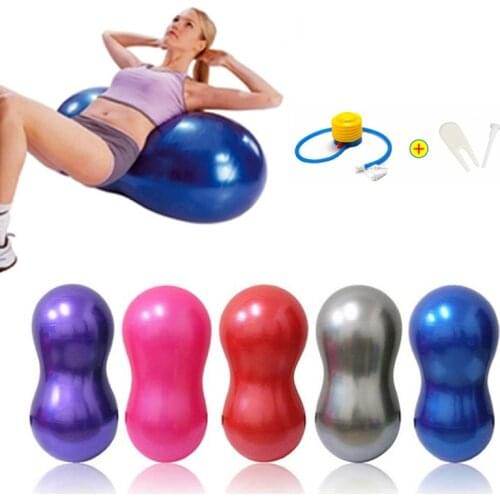 90cm Pilates Yoga Ball Sports Gym Peanut Fitness Ball PVC Anti-Burst Gym Balance Fitball Home Workout Massage Balls With Pump