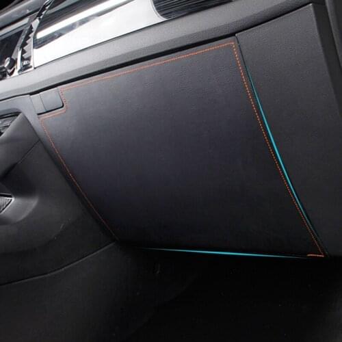 Auto Microfiber Leather Copilot Glove Box Anti-Kick Pad Protective Sticker For Skoda Kodiaq 2017-2020 Interior Car Accessories