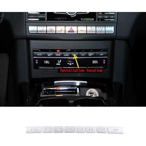 Alloy Car Styling for Mercedes-Benz E-Class W212 2010-15 Central Control Air Conditioner Button Sticker Car Accessories 2 Style