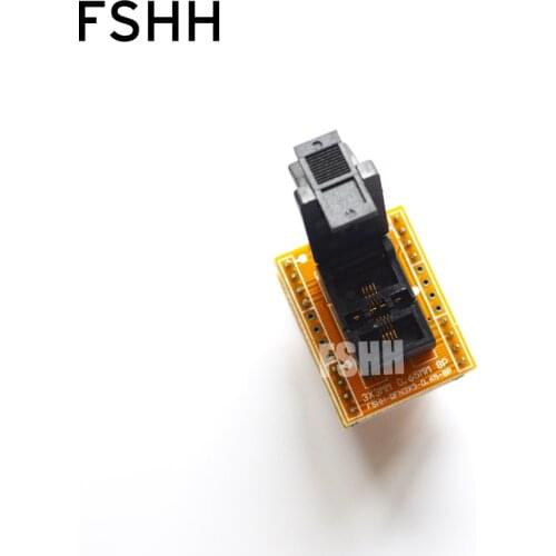 DFN8 WSON8 MLF8 socket QFN8 to DIP8 Programmer adapter DFN8 WSON8 MLF8 socket Pitch=0.65mm Size=3mmX3mm