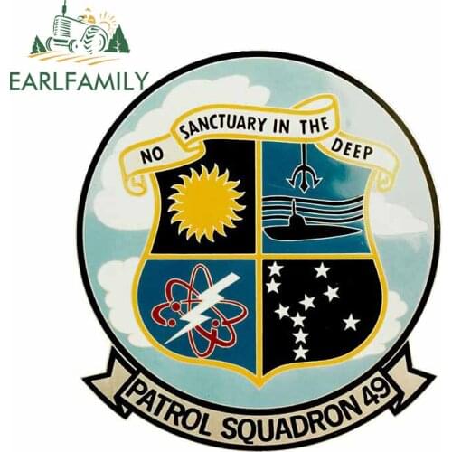 EARLFAMILY 13cm x 11.7cm Cool Car Stickers for patrol squadron Military Insignia Car Styling Decals Bumper Trunk Car Decor