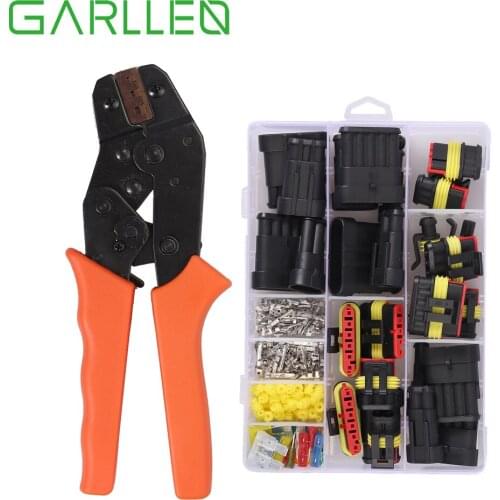 GARLLEN Car Motorcycles Waterproof Crimper+Electrical Terminal Wire Connector Tool Set + 1 2 3 4 5 6 Pin Fuses MA867