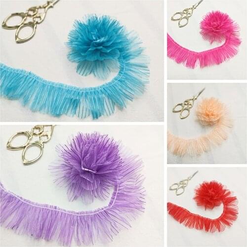 Beautiful Pleated Organza Ruffled Lace Trim Ruffle Lace Collar Cuffs Trim Ribbon Dress Sewing Supplies 10 Yards