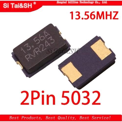 10pcs 13.56MHZ 13.560mhz 20pF 2Pin 5032 13.56M smd quartz resonator Crystal