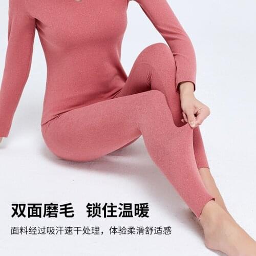 Autumn and winter double-faced fleece warm pants womens slim mid-waist leggings plus velvet thickening inner wear sanded wool w