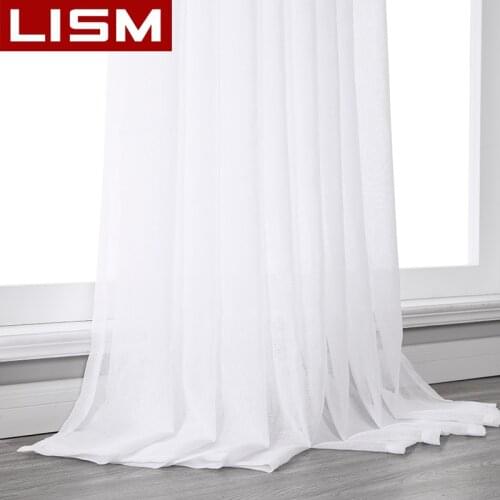 LISM 2 Pieces Multi Color Curtain Window Tulle for Living Room Bedroom Kitchen Window Treatment Decor Pairs Finished Panels Sets