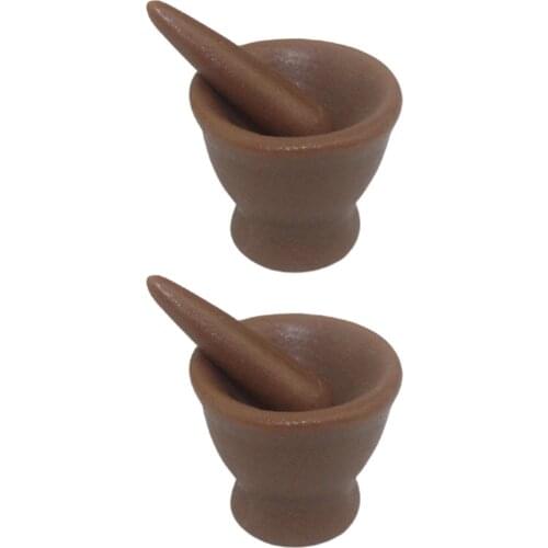 1/12 Dollhouse Mortar and Pestle Set Kitchenware Garlic Spices Grinder