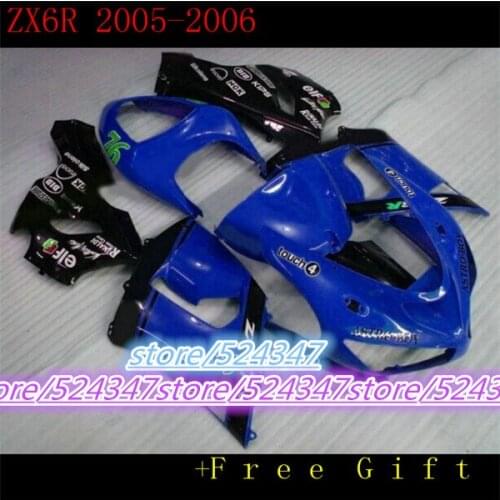 100% of cheap selling motorcycles from repsol for kawasaki ninja ZX6R 05 06 ZX6R, 636, 2005, 2006 pure blue fairing black part