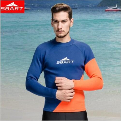 2MM Neoprene Wetsuit Tops For Scuba Diving Mens Swimming Shirt Long Sleeve Surf Neopreno Rashguard 2016 Plus Size 3XL J740