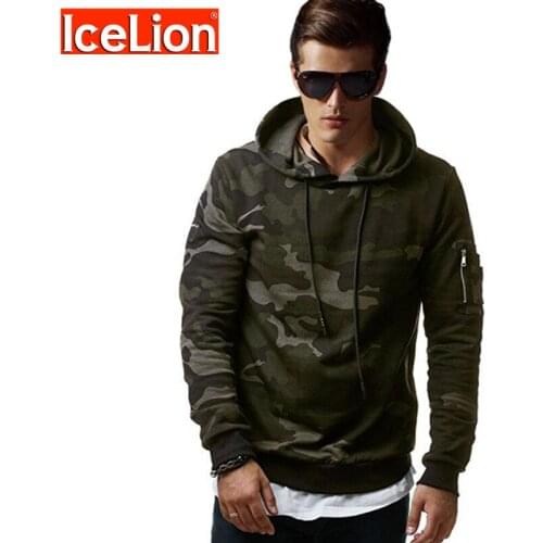IceLion 2021 New Camouflage Hoodies Men Cotton Sweatshirts Fashion Casual Sportswear Slim Fit Tracksuit Hip Hop Hooded Pullover