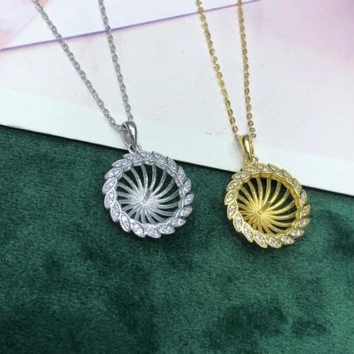 NEW Style 925 Sterling Silver Pendant Base Settings Mountings Findings Parts for Pearl Coral Jade Beads Stones Crystal