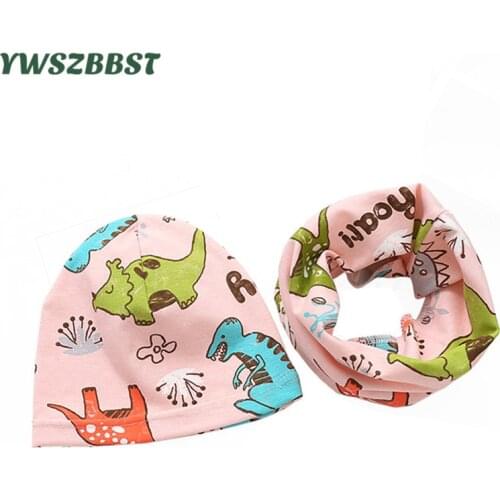 New Spring Autumn Cotton Baby Hat Cartoon Warm Beanies for Boys Girls Kids Head Cover Neck Collar Winter Children Hat Scarf