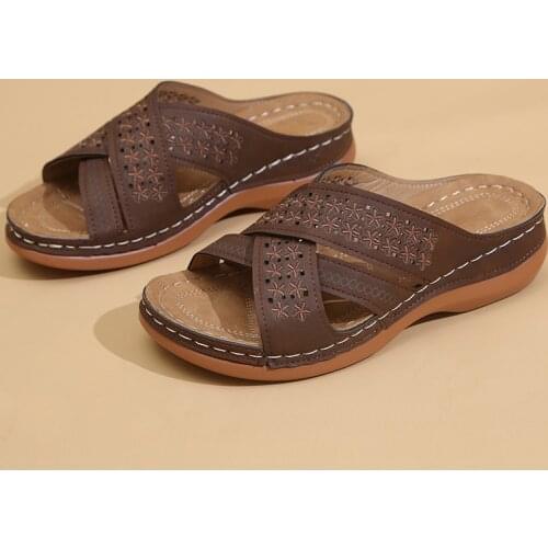 New Womens Summer Sandals Casual Bohemia Gladiator Wedge Shoes Comfortable Ankle Strap Outdoor Platform Slippers