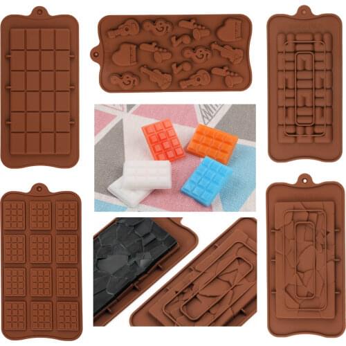 New Silicone Chocolate Bar Candy Mold Baking Molds for Chocolate Bar Party Cake Decoratio Candy Jelly Diy Kitchen Gadgets
