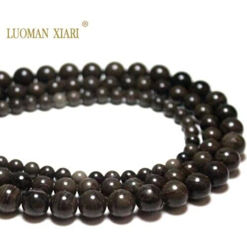 Wholesale AAA+ 100% Natural Round Brown Wood grain Stone Beads For Jewelry Making DIY Bracelet Necklace 6/8/10mm