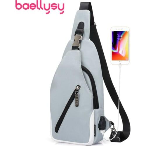 2019 New Fashion Oxford Mens Chest Fanny Pack Crossbody Bags For Men Leisure Sling Messenger USB Charging Mens Bags Waist Bag