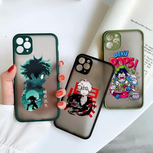 Anime My Hero Academia Deku Clear Phone Case For iPhone 11 12 Pro MAX XR XS 7 SE20 X 8 6 Plus Shockproof Hard Matte Cover Fundas