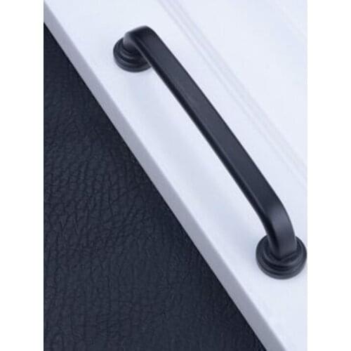 128mm kitchen cabinet handles Black cupboard wardrobe pulls zinc alloy drawer dresser wardrobe furniture handle TV closet knob5"