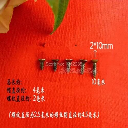 2 * 10mm Self-tapping screws Small hinge special Antique small flat-head Phillips screws Hardware Accessories Wholesale