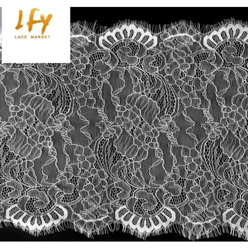 30cm x 300 cm thin and light white corded wedding dress decorative french lace trim Fashion exquiste haute couture lace trim