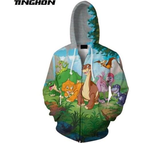 XS-7XL summer Fashion Mens Womens Hoodies Sweatshirts The Land Before Time Cartoon 3d Print Casual Hooded jacket