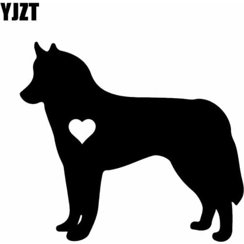 YJZT 13CM*11.6CM Siberian Husky Car Bumper Decoration Sticker Black/Silver C2-3155
