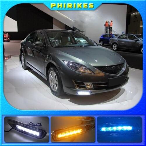 2pcs for Mazda 6 Mazda6 2008 2009 2010 LED DRL Daytime Running Light Daylight headlight fog lamp cover car-Styling