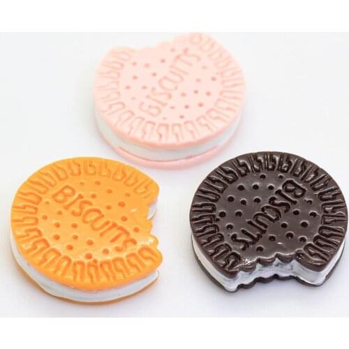 20/50pcs Mini Cute Biscuits Flat Back Resin Cabochons Embellishment DIY Craft Scrapbooking Phone Hair Bow Clips Decor
