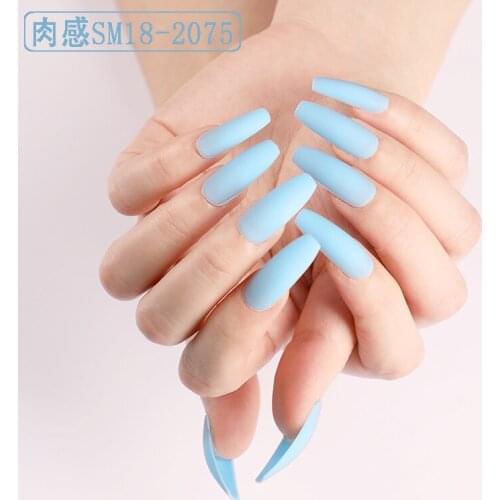 24Pcs/opp Full Cover Matte False Nail Tips Nail Art Manicure Matte Tips for False Fake Nails Extension Ballerina False Nails