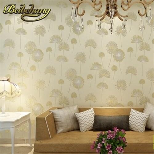 Beibehang 3D wallpaper roll embossed texture fashion non-woven floral flower papel de parede listrado for living room background