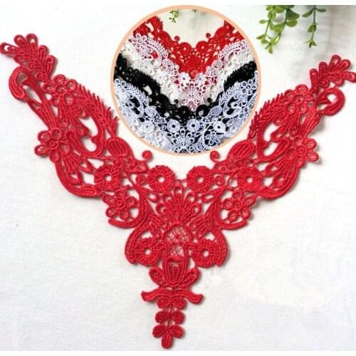 5pieces/lot 4 Colors Can Choose Water Soluble Lace Collar Dickie Wedding Dress Sewing Accessories DIY MaterialsRS182