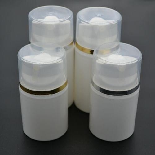5pcs/lot 50ml Portable PP Plastic Lotion Cream White With UV Line Bottle Empty Transparent Airless Pump Bottle Vacuum Container