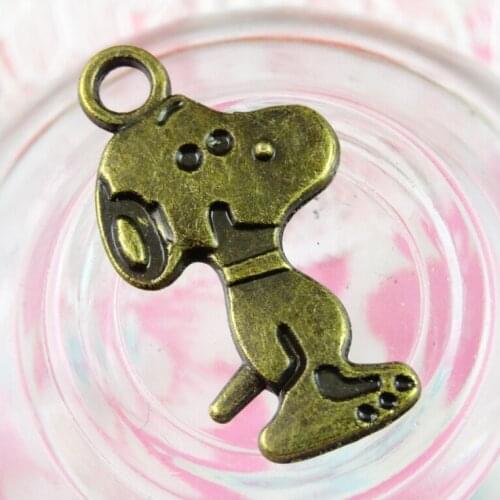 50pcs Jewelry Making Handmade Craft Charms Antique Bronze Color 27*14.9MM Dog Charms Pendants