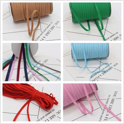 6mm Colorful High-elastic Elastic Bands Rope Rubber Band Line Spandex Ribbon Sewing Lace Trim Waist Band Garment Accessory
