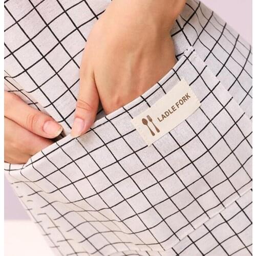 Fashion Lady Women Men Adjustable Cotton Linen High-grade Kitchen Apron For Cooking Baking Restaurant Pinafore 7 Colors