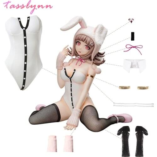 Anime Cosplay Game Super DanganRonpa 2 Cosplay Chiaki Nanami Bunny Girl Sexy Jumpsuits Bodysuit Hat Geek Girl Cosplay Halloween