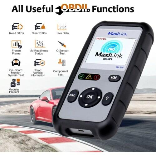 Autel MaxiLink ML529 OBD2 Scanner Car Auto Diagnostic Tool OBD 2 EOBD Code Reader Full OBDII Diagnosis Function PK Al519