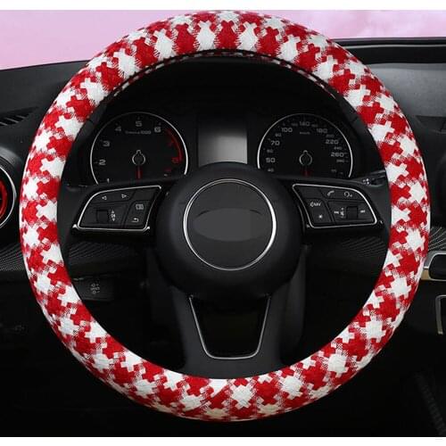 Car Products Car Accessories Steering Wheel Cover Fiber Linen Material For BMW Volkswagen Peugeot Audi Honda Tesla Opel Fiat Kia