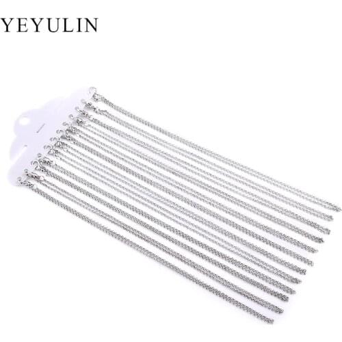 12pcs High Quality Silver Color Alloy Necklace link Chain For Jewelry Making DIY Accessories