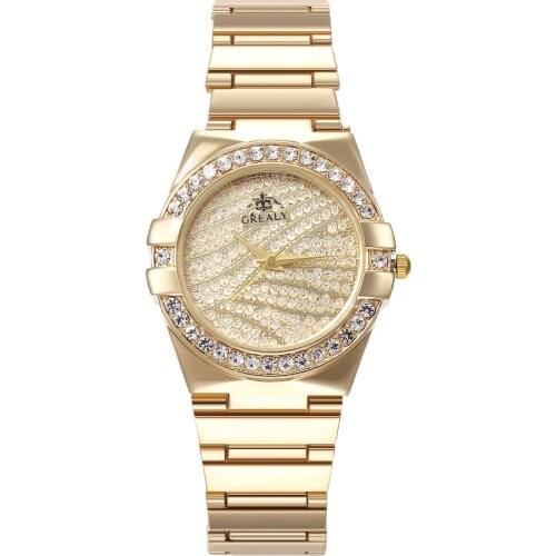 Luxury Brand Diamond Women Watches Fashion Golden Stainless Steel Ladies Dress Watch Reloj Mujer Zegarek Damski Dropshipping