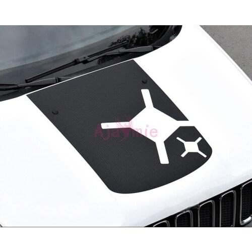 For Jeep Renegade 2016 2017 2018 Carbon Fiber Color Car Hood Film Star Car Sticker Protector Styling Accessories